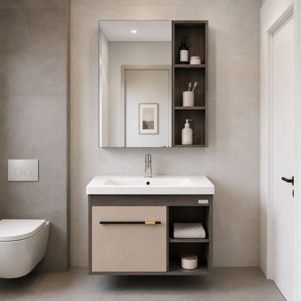 [BCP 6604 600] Ensemble meuble salle de bain FRENCIA 60cm jaune