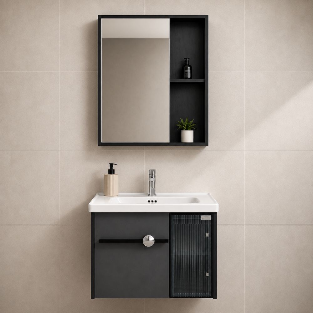 [BCP 6001 600] Ensemble Meuble salle de bain FRENCIA 60cm Gris