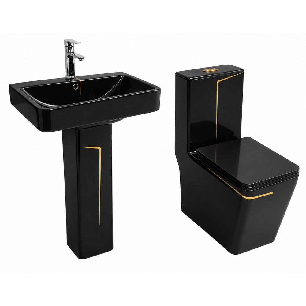 Pack salle de bain FRENCIA WC + Lavabo noir