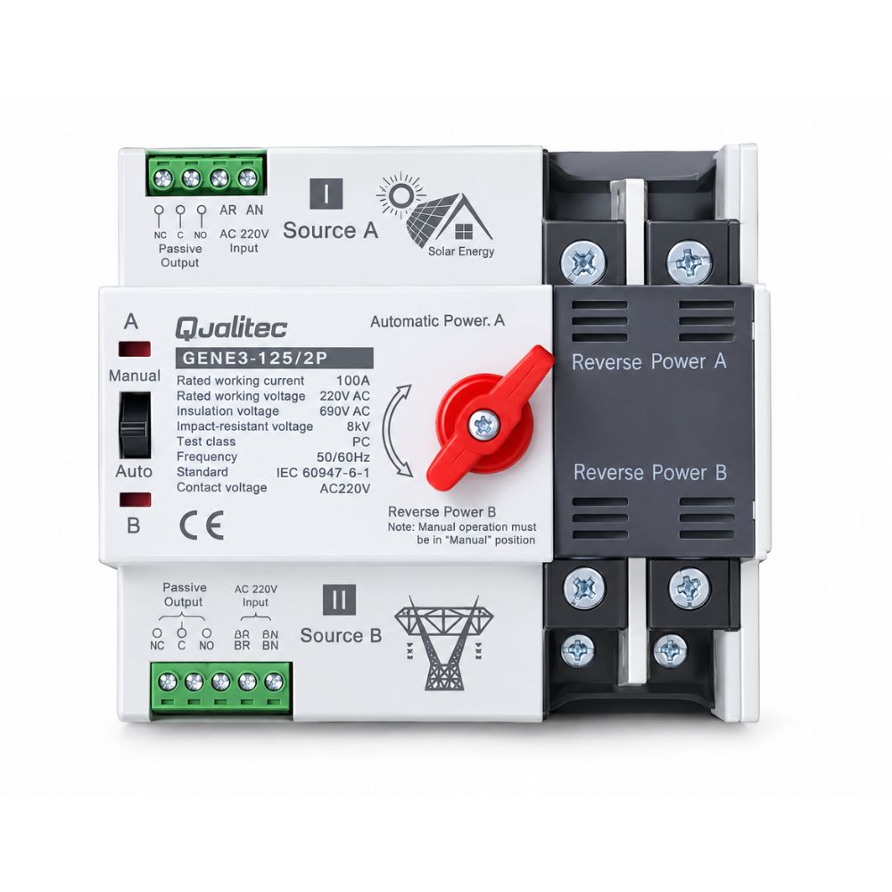 Inverseur automatique ATS Qualitec 100A 2P monophasé