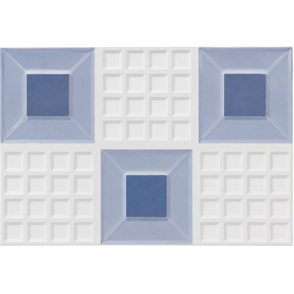 [PMCP 23560S] Carrelage mural 20x30cm bleu 3D éffet cube brillant