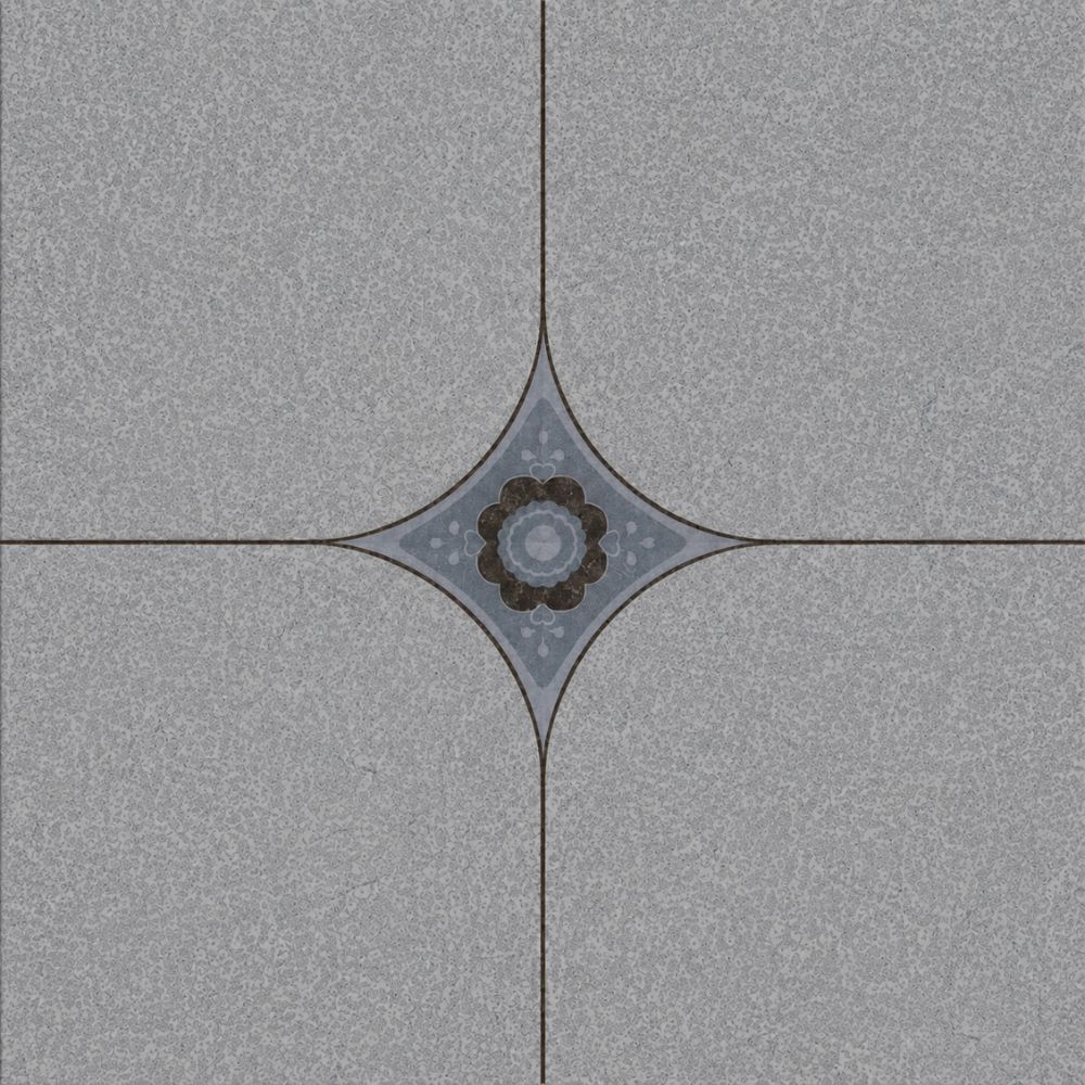 [YM 33632S] Carrelage sol 30x30cm ciment bleu motif fleur antidérapant